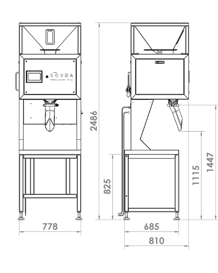 Схема размеров Sovda Precision Fill Mini